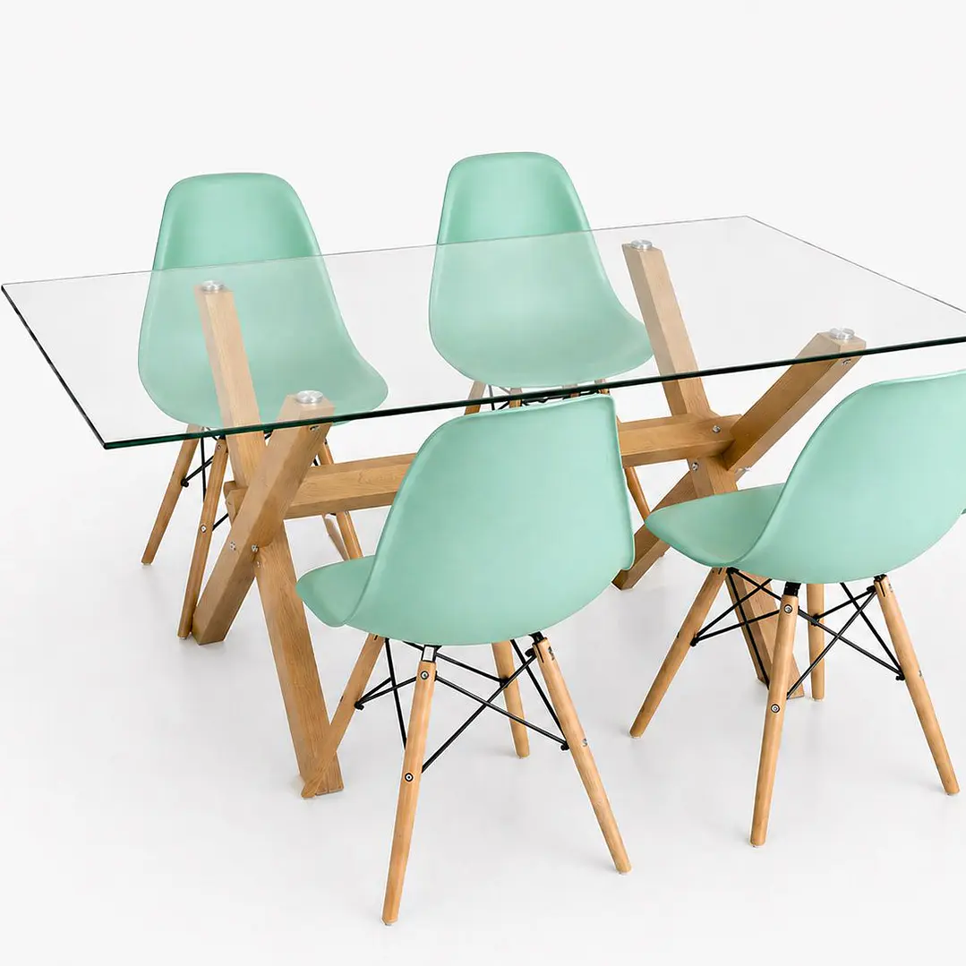 Comedor Francia (Mesa Vidrio 140x90 + Silla Eames)  3