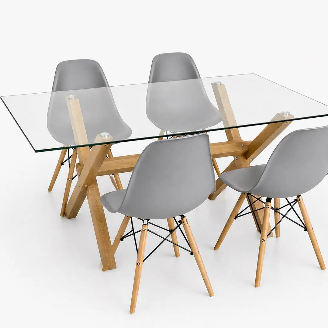 Comedor Francia (Mesa Vidrio 140x90 + Silla Eames)  5