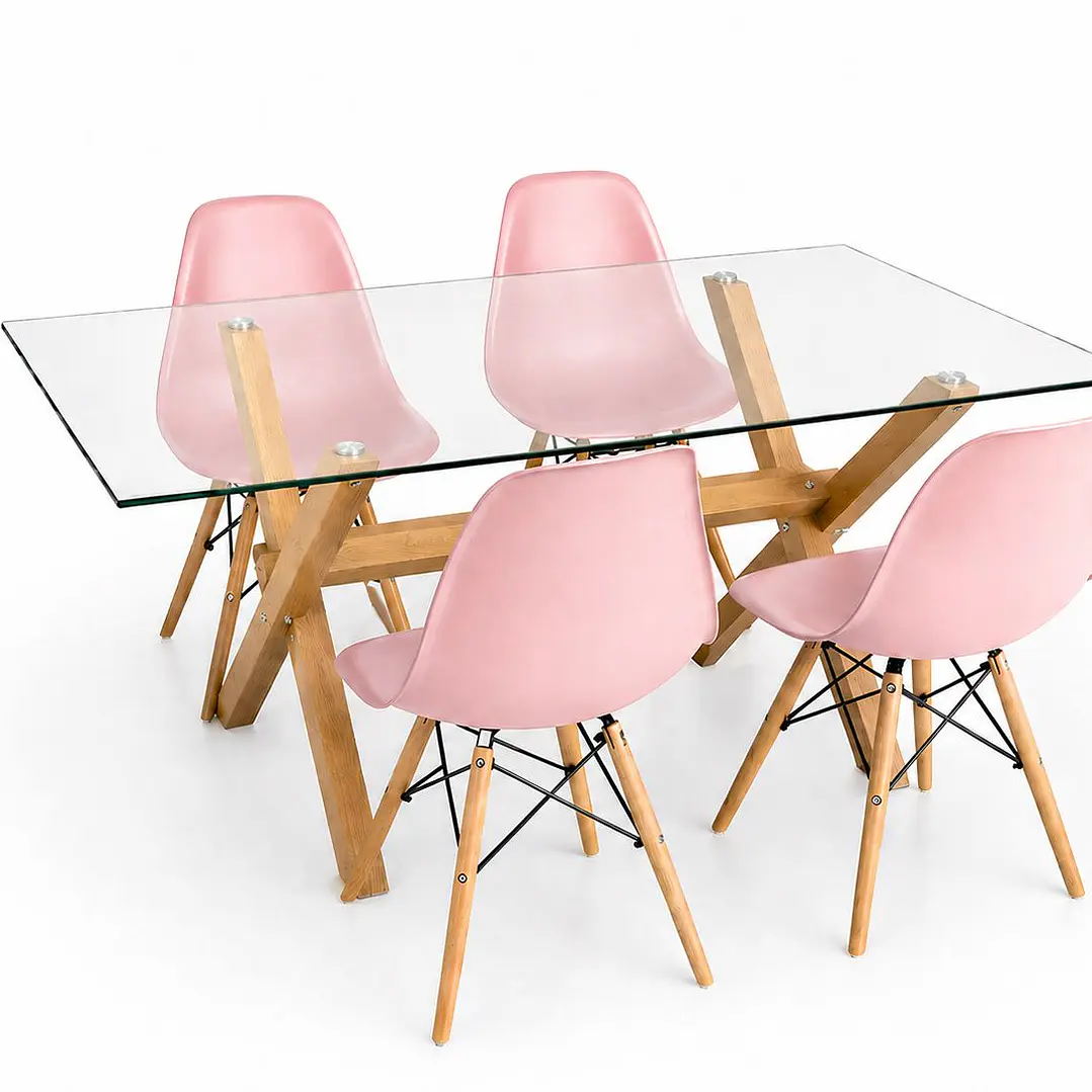 Comedor Francia (Mesa Vidrio 140x90 + Silla Eames)  6