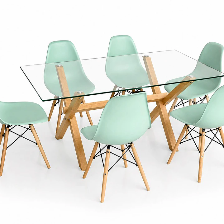 Comedor Francia (Mesa Vidrio 140x90 + Silla Eames)  7