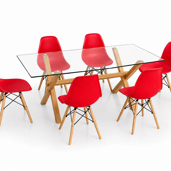 Comedor Francia (Mesa Vidrio 140x90 + Silla Eames)  8
