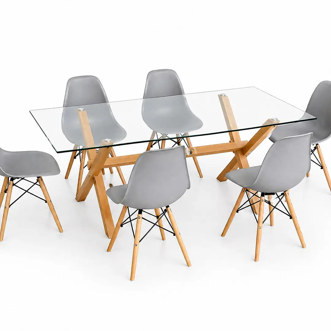 Comedor Francia (Mesa Vidrio 140x90 + Silla Eames)  9