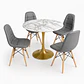 Comedor Finlandia (Mesa Tulip Mármol + 4 Sillas Buckle Blancas) - Miniatura 3