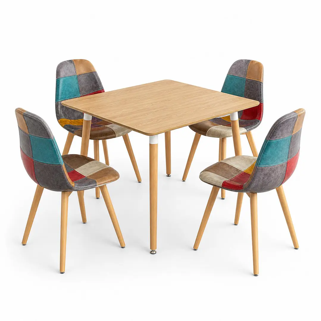 Comedor Barbados (Mesa 80x80 Wood + 4 Sillas Dali) 2