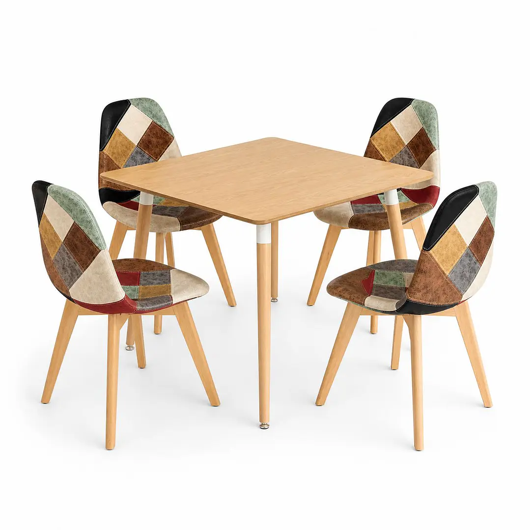 comedor Naca (Mesa 80x80 Wood + 4 Sillas Da Vinci) 2
