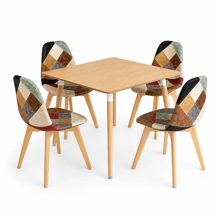 comedor Naca (Mesa 80x80 Wood + 4 Sillas Da Vinci) 2