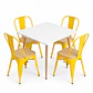 Comedor Grecia (Mesa cuadrada melamina blanca + 4 sillas tolix madera) - Miniatura 2