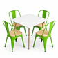 Comedor Grecia (Mesa cuadrada melamina blanca + 4 sillas tolix madera) - Miniatura 6