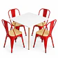 Comedor Grecia (Mesa cuadrada melamina blanca + 4 sillas tolix madera) - Miniatura 7