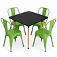 Comedor Sudán (Mesa cuadrada Negra +4 Silla tolix) - Miniatura 3