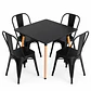 Comedor Sudán (Mesa cuadrada Negra +4 Silla tolix) - Miniatura 1