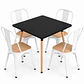 Comedor Malí (Mesa Cuadrada Melamina Negra + 4 Sillas Tolix Madera) - Miniatura 2