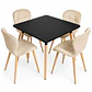 Comedor Filipinas (Mesa Cuadrada 80x80 negra + 4 Sillas radar velvet) - Miniatura 2