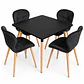 Comedor Filipinas (Mesa Cuadrada 80x80 negra + 4 Sillas radar velvet) - Miniatura 1
