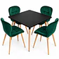 Comedor Filipinas (Mesa Cuadrada 80x80 negra + 4 Sillas radar velvet) - Miniatura 4