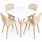 Comedor Alaska (Mesa cuadra melamina blanca + 4 Sillas radar velvet)  - Miniatura 1
