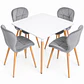 Comedor Alaska (Mesa cuadra melamina blanca + 4 Sillas radar velvet)  - Miniatura 2