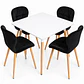 Comedor Alaska (Mesa cuadra melamina blanca + 4 Sillas radar velvet)  - Miniatura 3