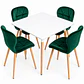 Comedor Alaska (Mesa cuadra melamina blanca + 4 Sillas radar velvet)  - Miniatura 4