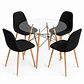Comedor Indiana (Mesa Redonda Vidrio + 4 Sillas Scoop) - Miniatura 2