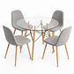Comedor Indiana (Mesa Redonda Vidrio + 4 Sillas Scoop) - Miniatura 3