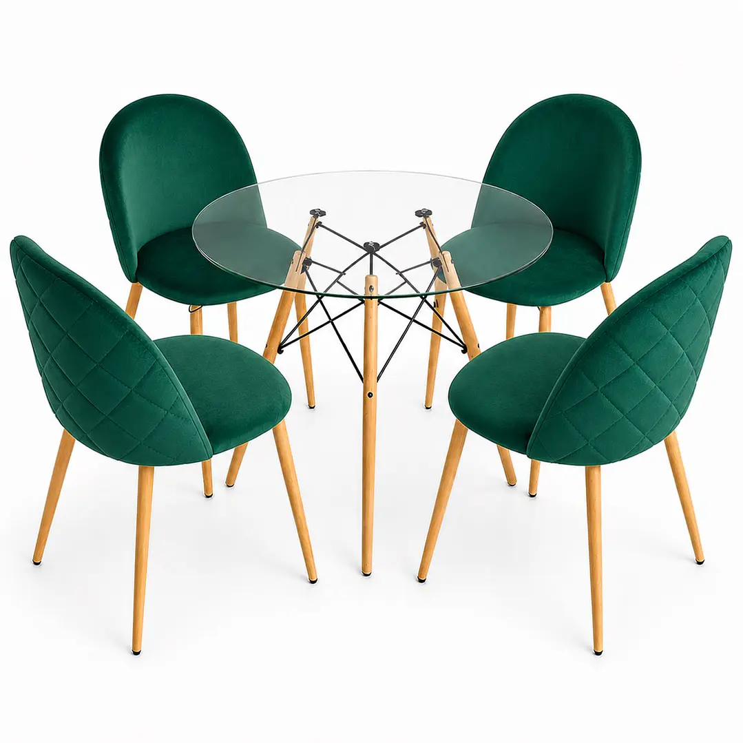 Comedor Quito (Mesa vidrio redonda + Silla bread) 5