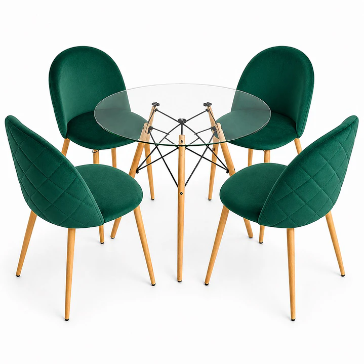 Comedor Quito (Mesa vidrio redonda + Silla bread) 5
