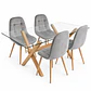 Comedor Osaka (Mesa vidrio 140x90 + Silla Buckle velvet) - Miniatura 3
