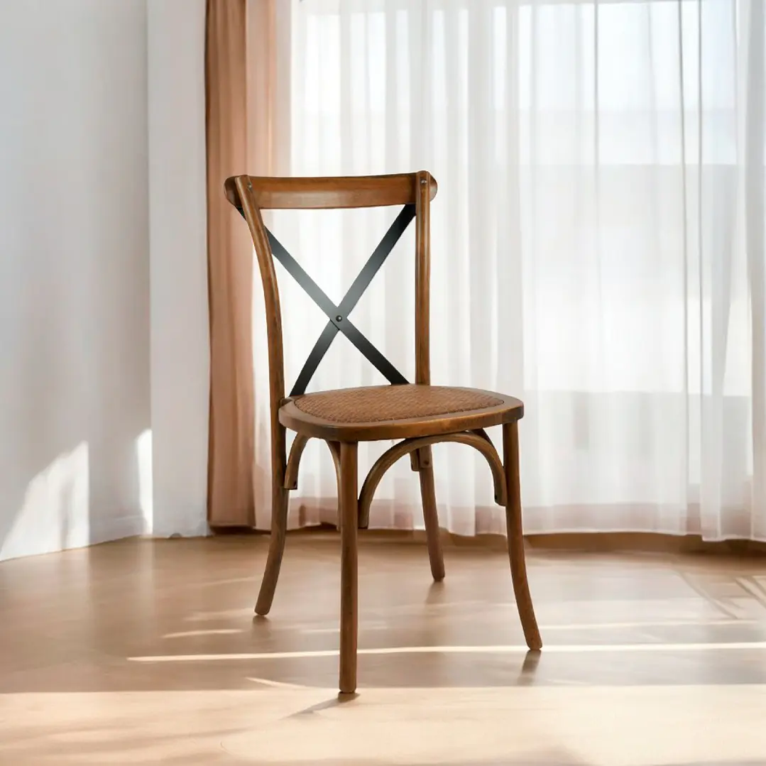 Silla Crossback Madera y Rattan 13