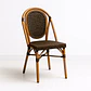 Silla de Exterior Estilo Francés con Marco Dorado y Ratán Oscuro - Miniatura 1