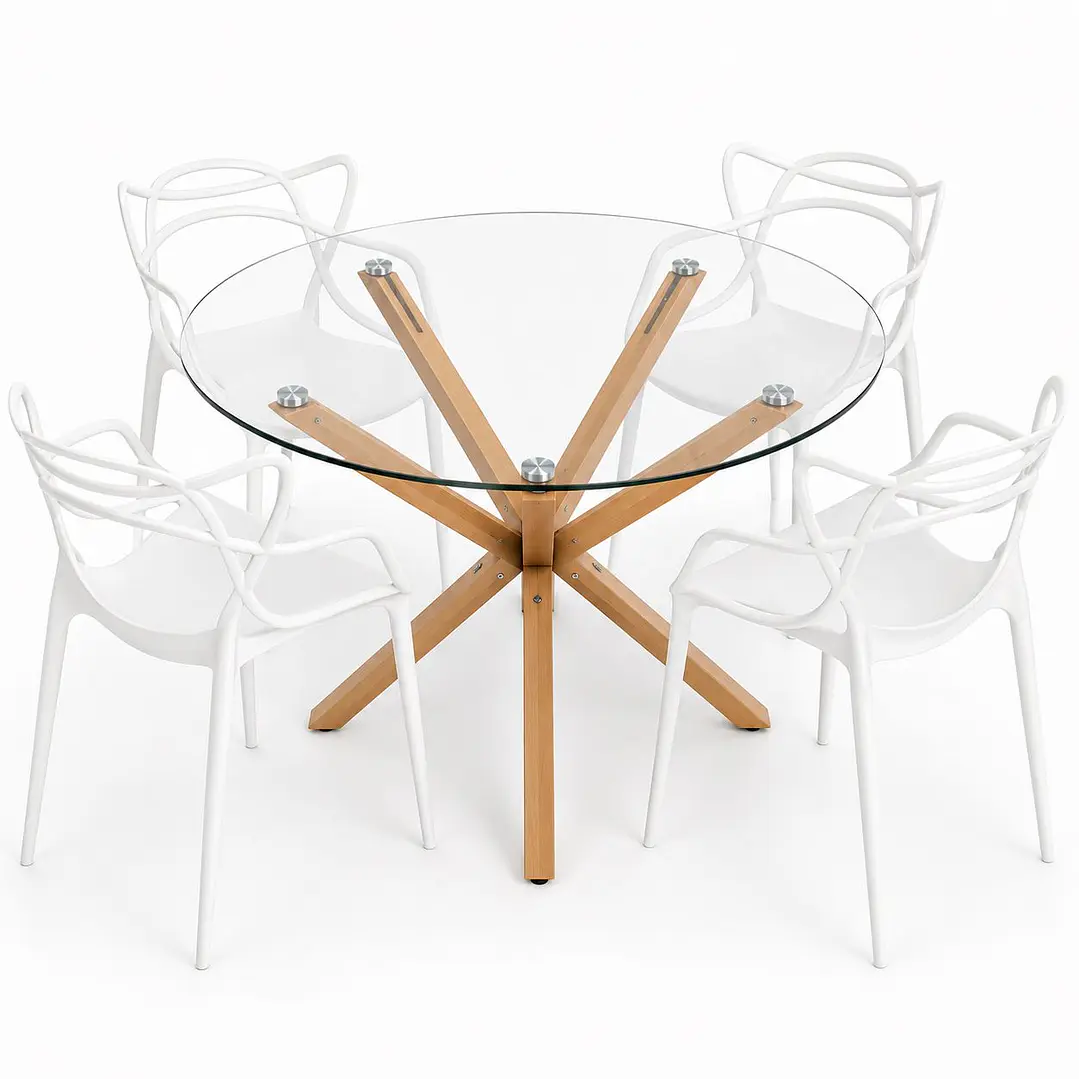 Comedor Irlanda (Mesa redonda pata cruz + Silla Master) 2