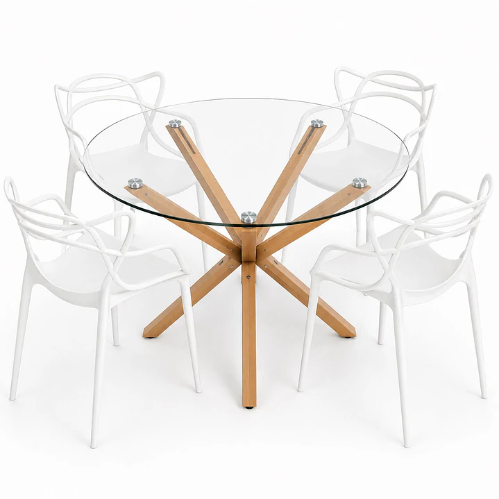 Comedor Irlanda (Mesa redonda pata cruz + Silla Master) 2
