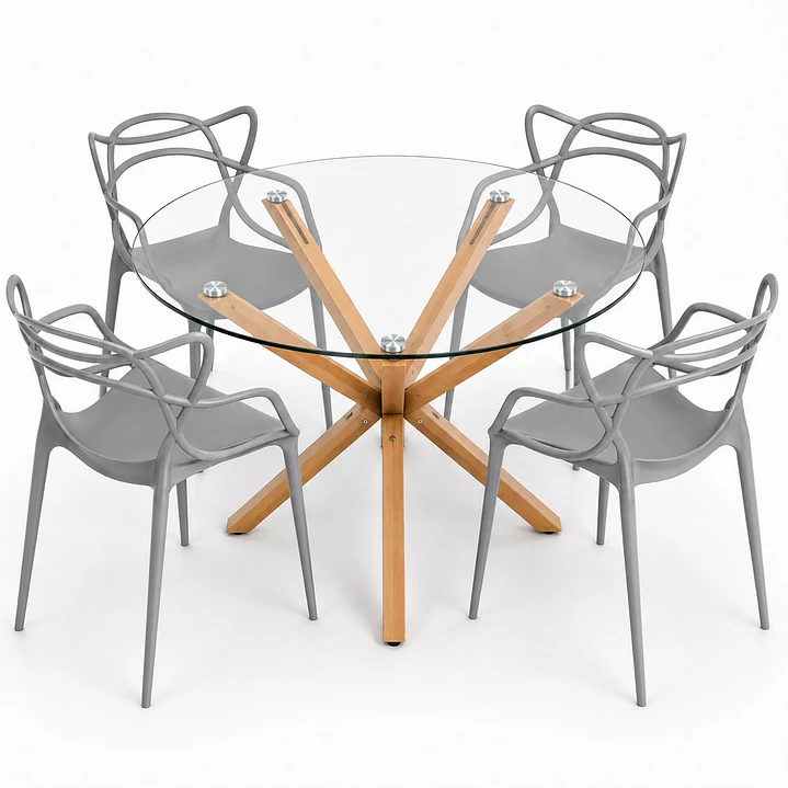 Comedor Irlanda (Mesa redonda pata cruz + Silla Master) 4