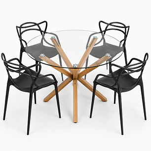 Comedor Irlanda (Mesa redonda pata cruz + Silla Master)