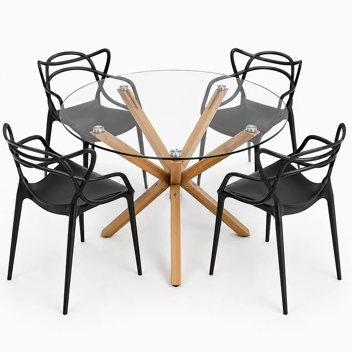 Comedor Irlanda (Mesa redonda pata cruz + Silla Master) 1