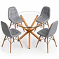 Comedor Estonia (Mesa redonda vidrio pata cruz + Silla Buckle) - Miniatura 3