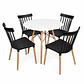 Comedor Letonia (Mesa Melamina redonda blanca + 4 Sillas Windsor) - Miniatura 2