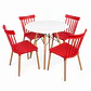 Comedor Letonia (Mesa Melamina redonda blanca + 4 Sillas Windsor) - Miniatura 3