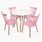 Comedor Letonia (Mesa Melamina redonda blanca + 4 Sillas Windsor) - Miniatura 4