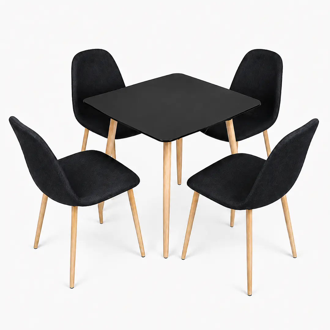 Comedor Atenas (Mesa cuadrada 80x80 + 4 Silla Scoop) 1