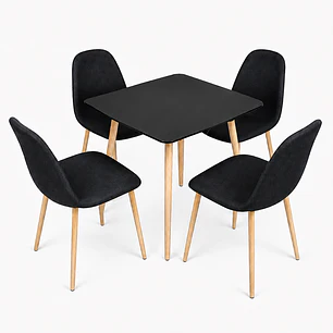 Comedor Atenas (Mesa cuadrada 80x80 + 4 Silla Scoop)