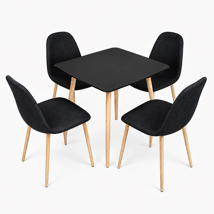 Comedor Atenas (Mesa cuadrada 80x80 + 4 Silla Scoop) 1