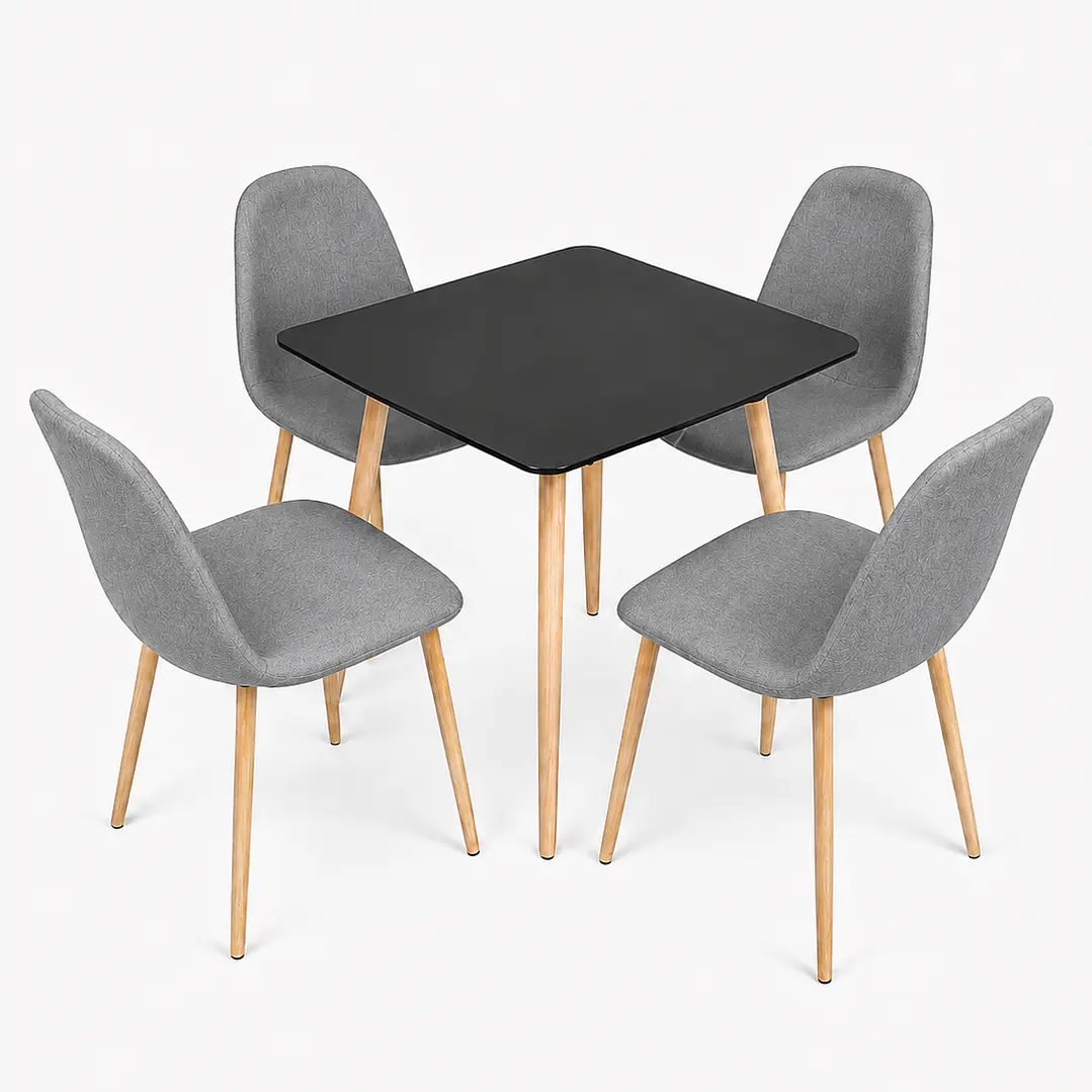 Comedor Atenas (Mesa cuadrada 80x80 + 4 Silla Scoop) 2