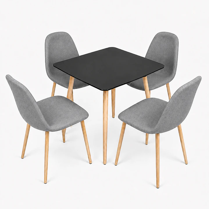 Comedor Atenas (Mesa cuadrada 80x80 + 4 Silla Scoop) 2