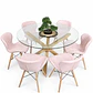 Comedor Bruselas (Mesa redonda vidrio pata cruz + Silla Radar Eco-cuero) - Miniatura 3