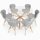 Comedor Bruselas (Mesa redonda vidrio pata cruz + Silla Radar Eco-cuero) - Miniatura 4