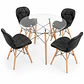 Comedor Italia (Mesa Redonda Vidrio + 4 Sillas Radar) - Miniatura 1