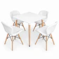 Comedor Mariposa (Mesa melamina Cuadrada blanca + Silla Radar) - Miniatura 1