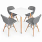 Comedor Mariposa (Mesa melamina Cuadrada blanca + Silla Radar) - Miniatura 4