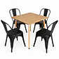 Comedor Montañita (Mesa 80x80 Wood + 4 Sillas Tolix) - Miniatura 1